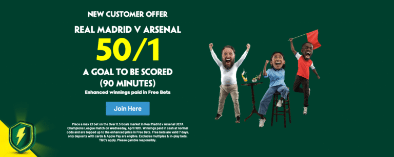 Welcome to Pad Power – 50/1 on a goal scored at Real Madrid vs Arsenal
